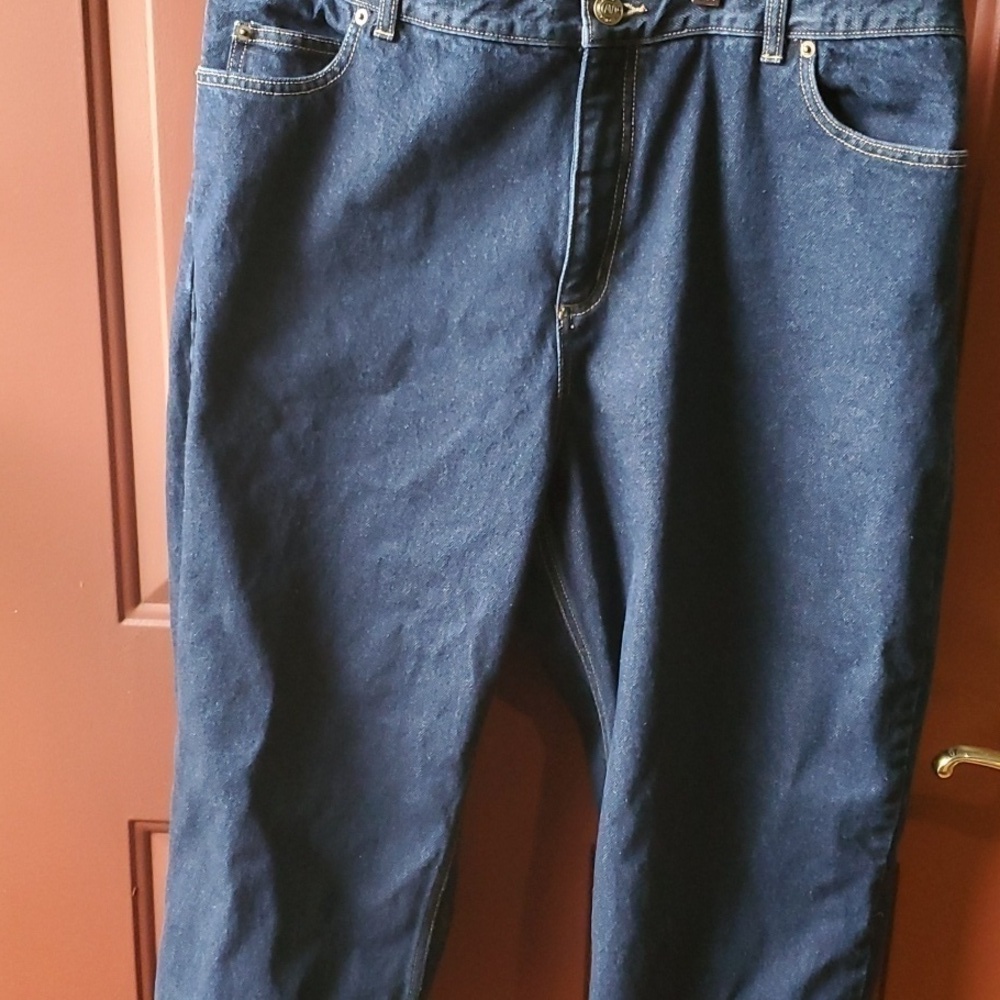 Land's End blue jeans relaxed fit traditional waist size 18P